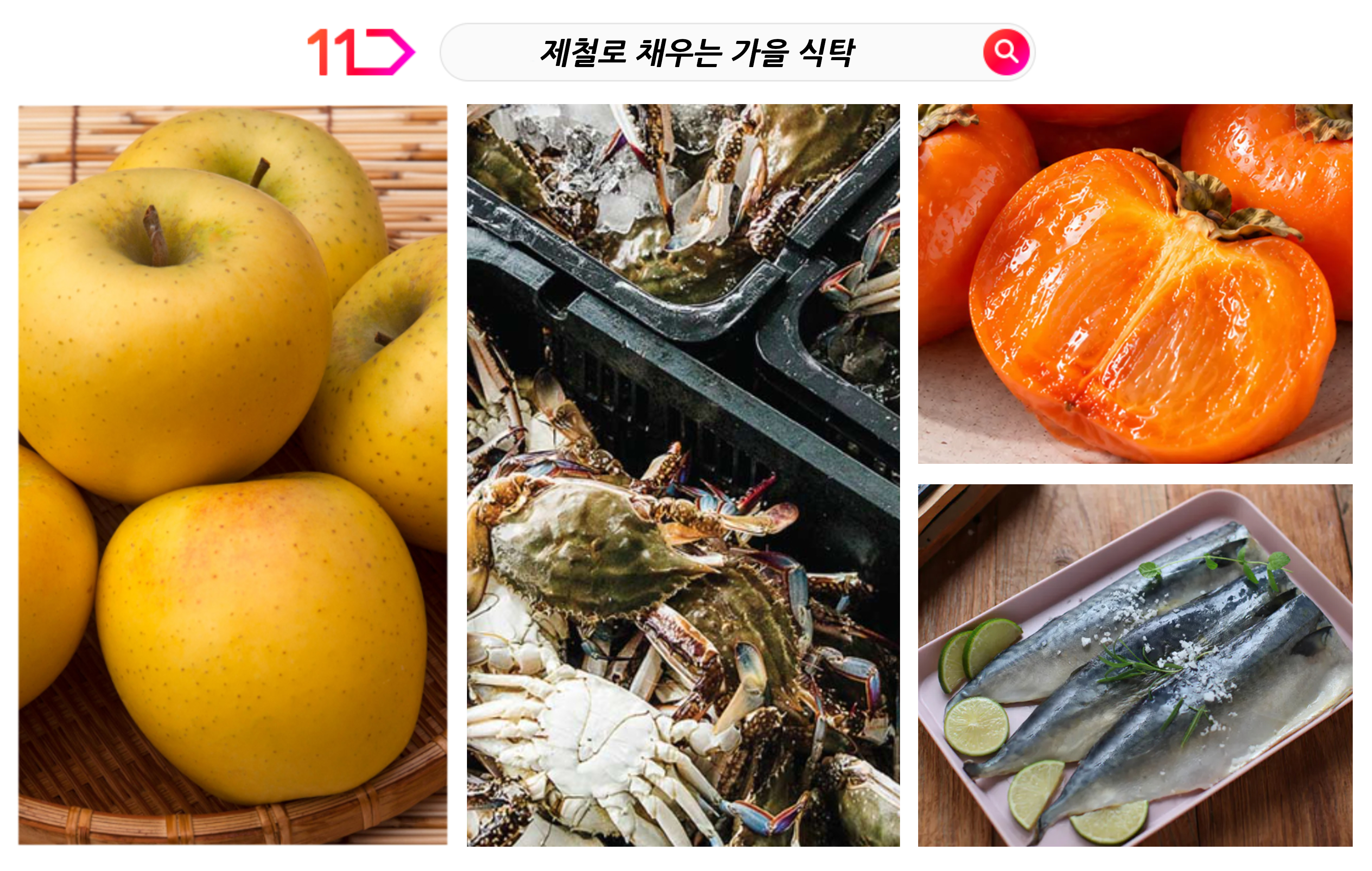 11번가 제철로 채우는 가을 식탁 배 꽃게 홍시 등